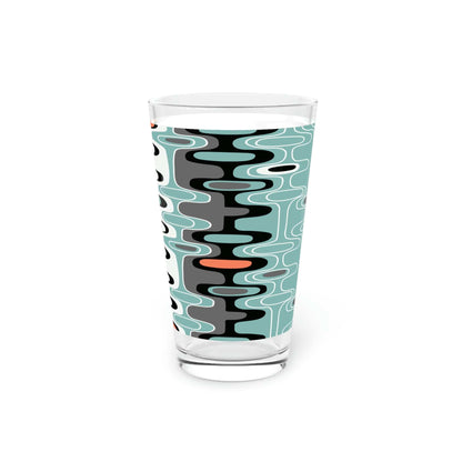 Kate McEnroe New York Retro Abstract Pint Glass, 16oz Mid Century Modern Beer Glass, Custom Pint Glass, MCM Beer Glassware Gifts, Party Drinkware, Cocktail GlassBeer Glasses15562439391015087633