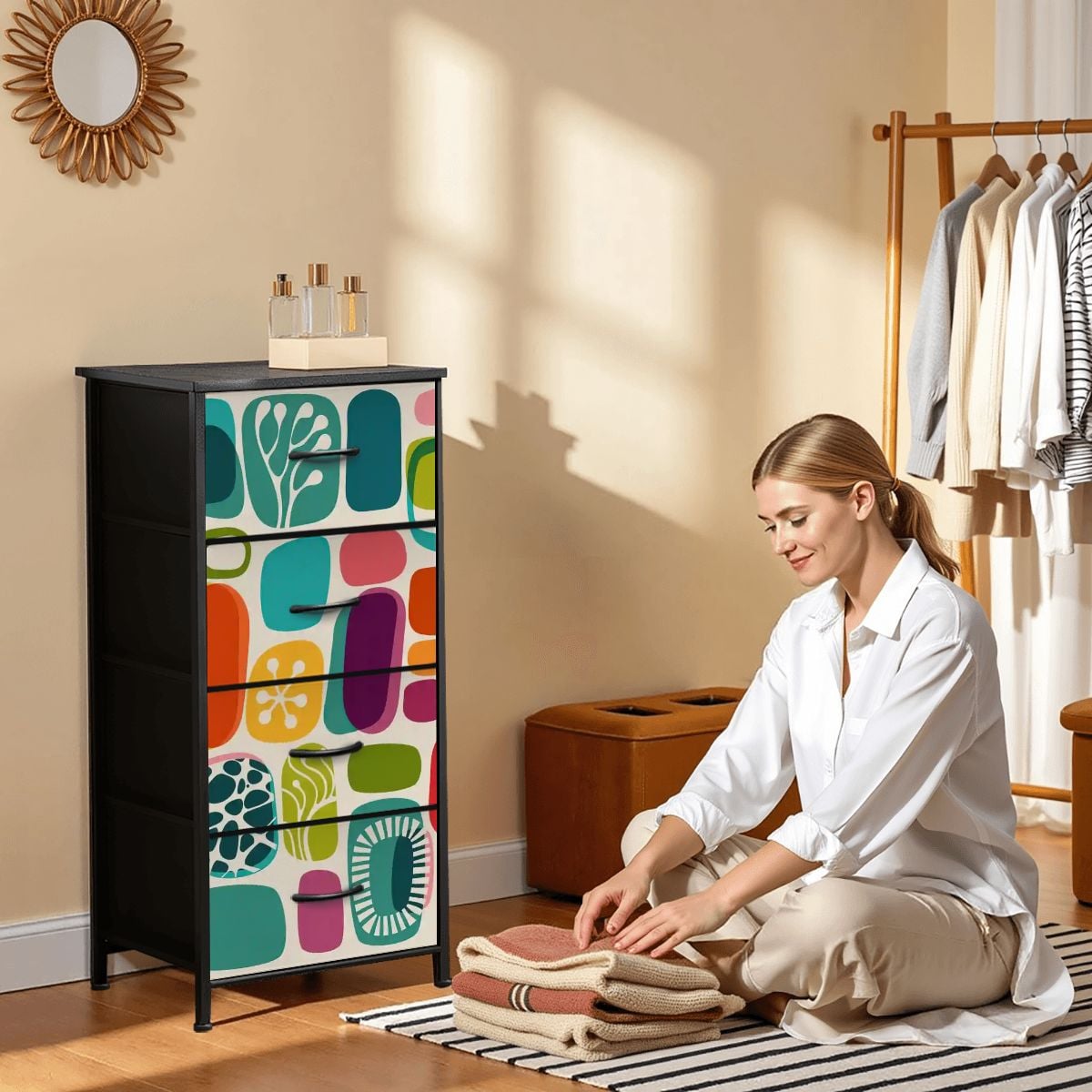 Kate McEnroe New York Retro Amoeba Mid Century Modern Abstract 4 Drawer DresserDressersj01EUvNgnh