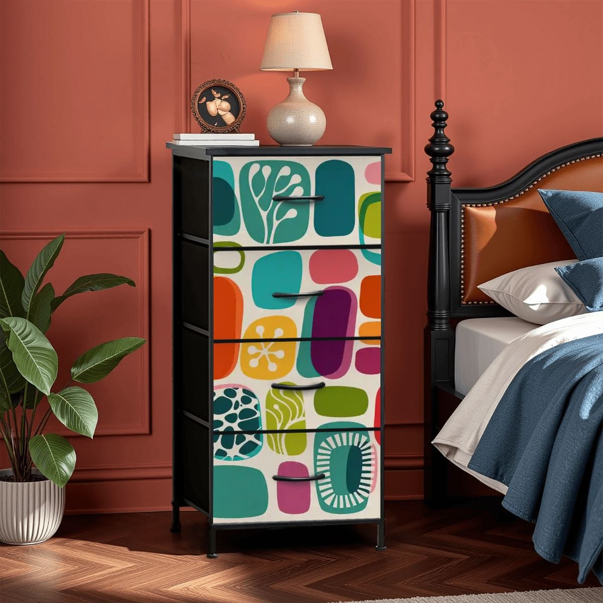 Kate McEnroe New York Retro Amoeba Mid Century Modern Abstract 4 Drawer DresserDressersj01EUvNgnh