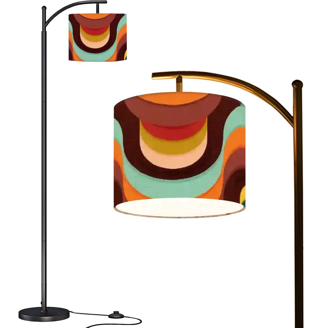 Kate McEnroe New York Retro Arc Floor Lamp, 70s Groovy Drum Shade Mid Century Modern LightingFloor LampszjT12103Q7