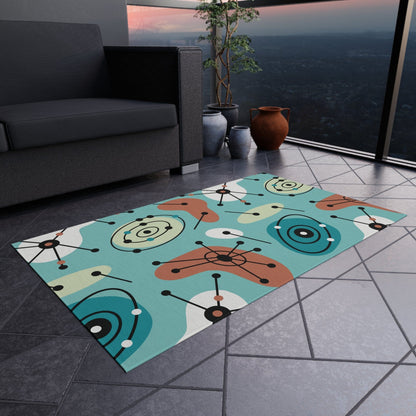 Kate McEnroe New York Retro Atomic 50s Indoor - Outdoor Rug, Mid Century Modern Patio Carpet, MCM Area RugRugs16611019154685136216