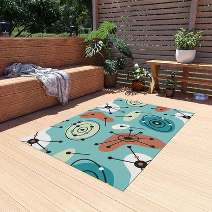 Kate McEnroe New York Retro Atomic 50s Indoor - Outdoor Rug, Mid Century Modern Patio Carpet, MCM Area RugRugs31999744049246385069