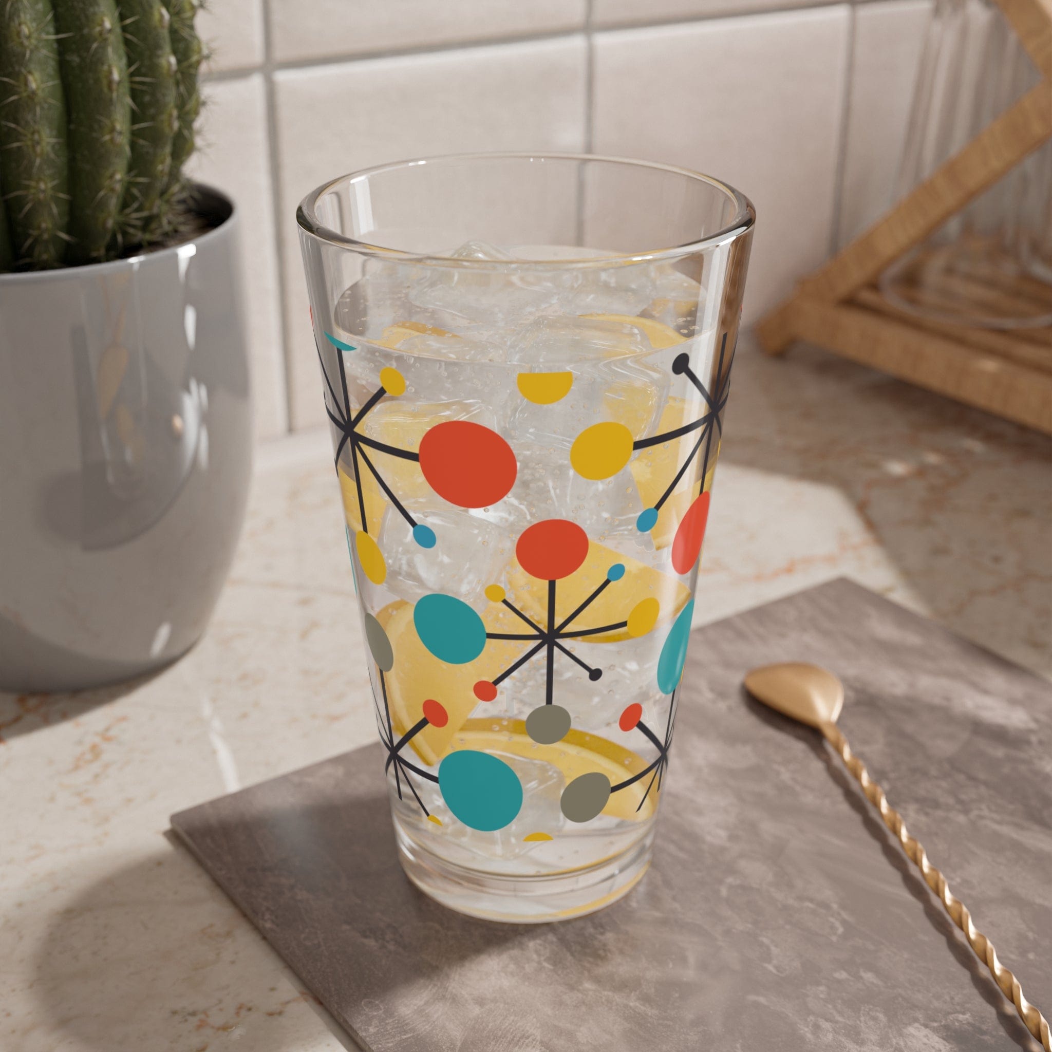 Kate McEnroe New York Retro Atomic Barware, Mid Century Modern Cocktail, Mixing, Shaker, Pint, Drinking Glass, 60s Style Drinkware, MCM Party GlasswareMixing Glasses24115169093049862755