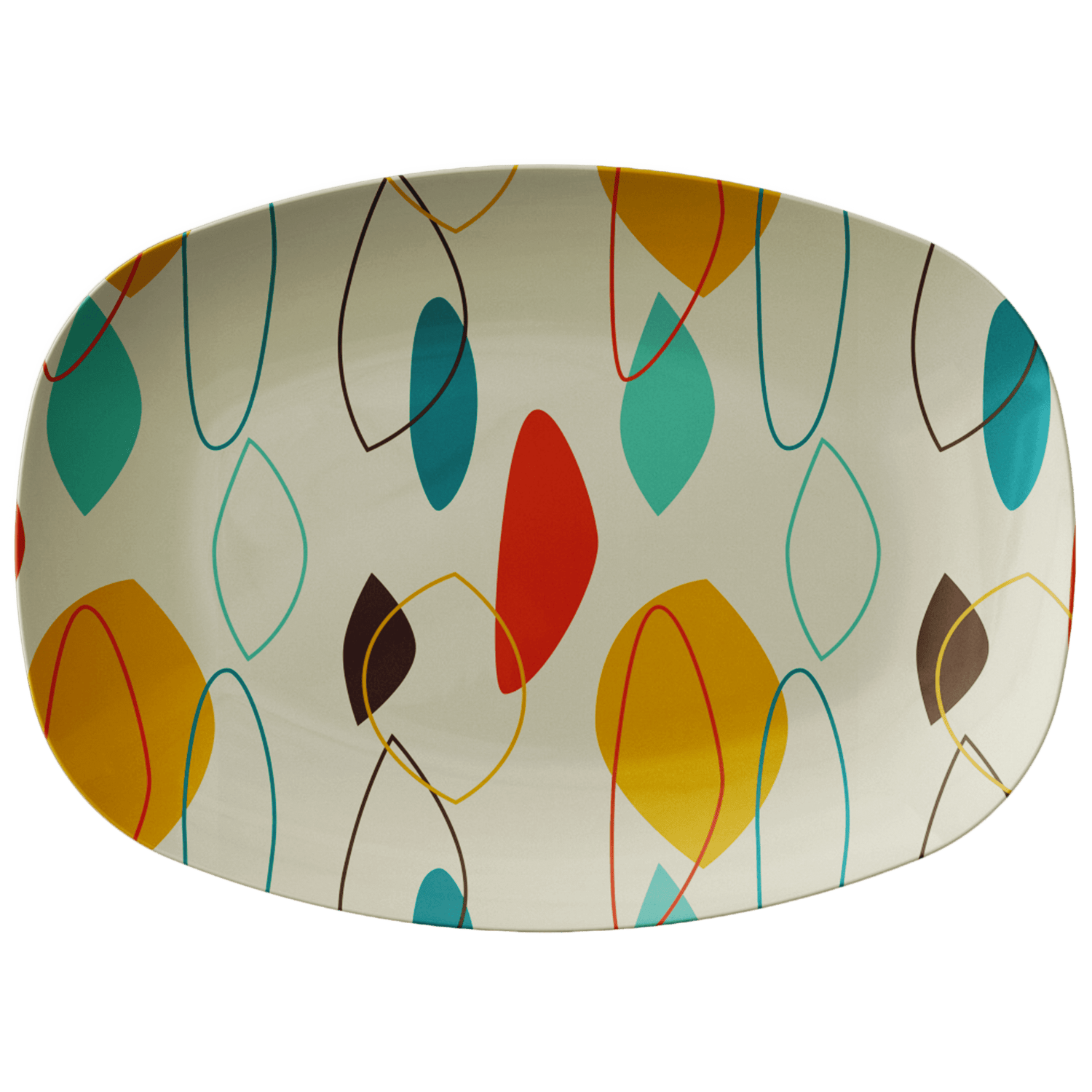 Kate McEnroe New York Retro Atomic Boomerang Serving Platter, Mid Century Modern 50s Mod Appetizer TrayServing Platters9727