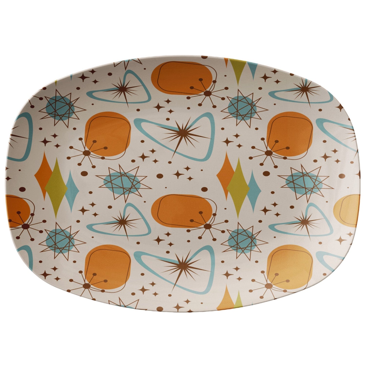 Kate McEnroe New York Retro Atomic Boomerang Serving Platter, Sputnik Mid Century Modern Starburst Tray, MCM TablewareServing PlattersP21 - SPT - PCH - 2