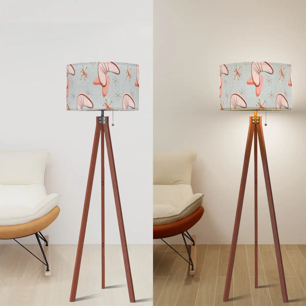 Kate McEnroe New York Retro Atomic Boomerang Starburst 1950s Mid Century Tripod LampTripod Floor LampsfQ3axLFnHG