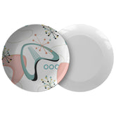 Kate McEnroe New York Retro Atomic Boomerang Starburst Dinner Plate in Aqua Blue, White, Lime, and PinkPlatesP20 - RET - BOO - 5S