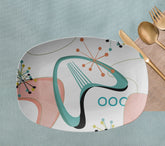 Kate McEnroe New York Retro Atomic Boomerang Starburst Platter in Aqua Blue, White, Lime, and PinkServing PlattersP21 - RET - BOOM - 5