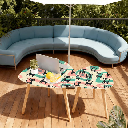 Kate McEnroe New York Retro Atomic Cat Boomerang Tables, Mid Century Modern Starburst Accent Furniture, Vintage 50s Space Age Nesting SetNesting TablesWTRoCo6ndq