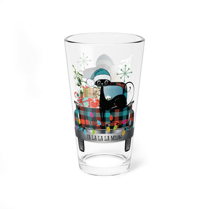 Kate McEnroe New York Retro Atomic Cat Christmas Truck Pint GlassPint Glasses13271339297182182344