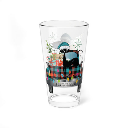 Kate McEnroe New York Retro Atomic Cat Christmas Truck Pint GlassPint Glasses13271339297182182344