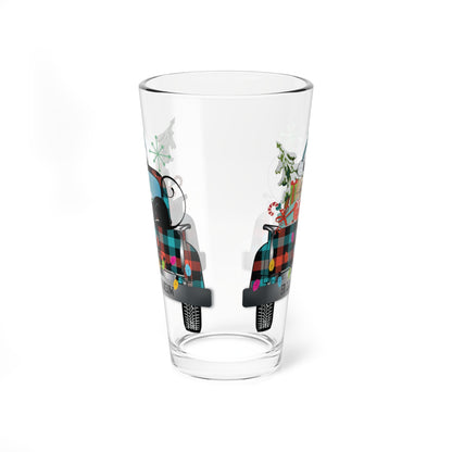 Kate McEnroe New York Retro Atomic Cat Christmas Truck Pint GlassPint Glasses13271339297182182344