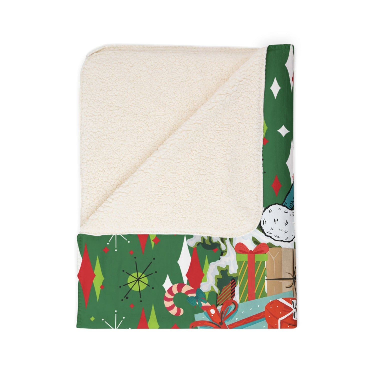 Kate McEnroe New York Retro Atomic Cat Christmas Truck Sherpa Fleece BlanketBlankets18847182493211667111