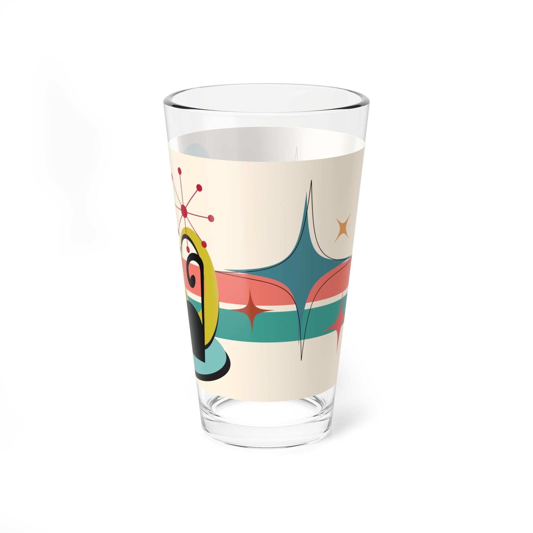 Kate McEnroe New York Retro Atomic Cat Drinkware, Mid Century Modern Barware, 160z MCM Vibrant Whimsy Drinking, Mixing Glass Mixing Glasses 16oz 27427303944982177229