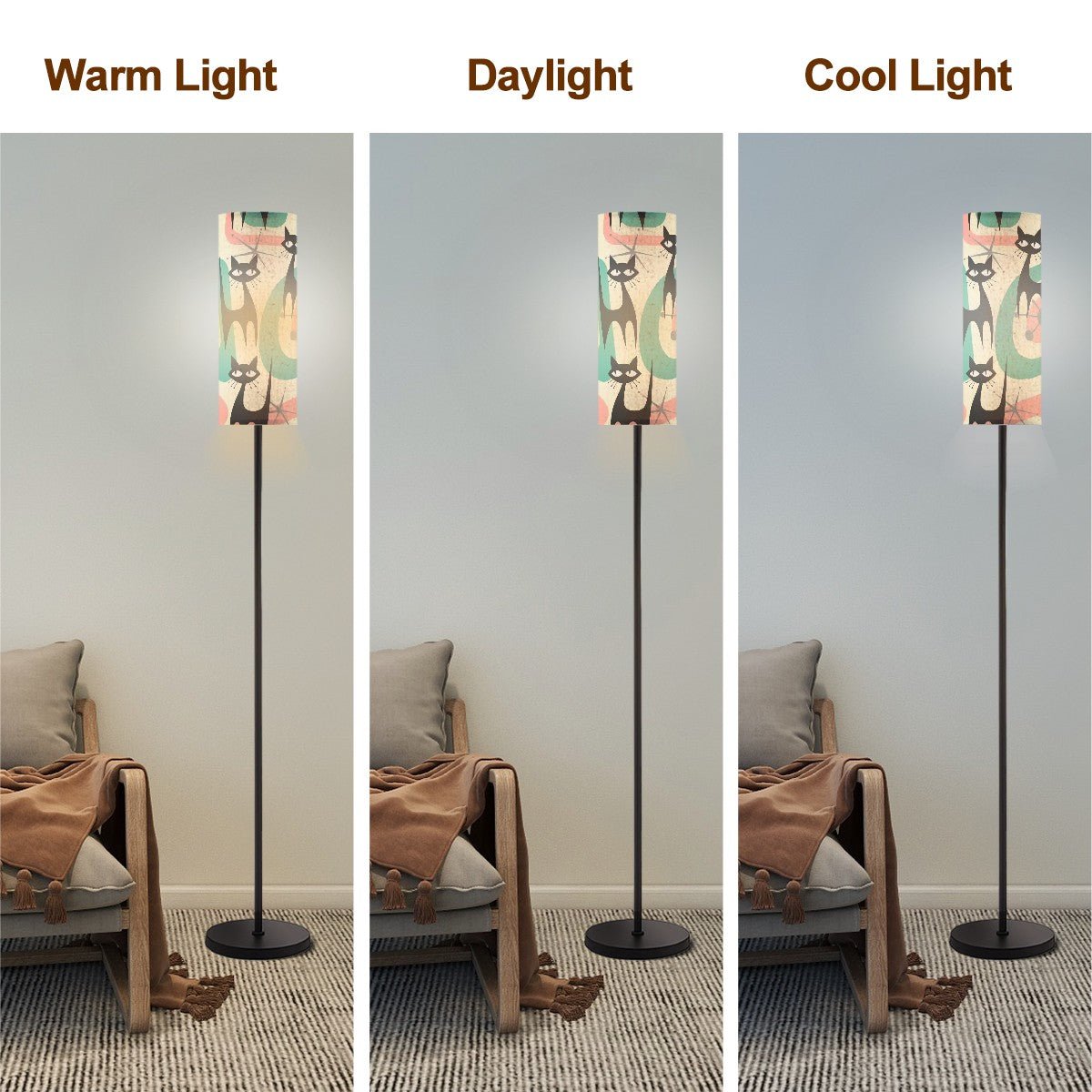 Kate McEnroe New York Retro Atomic Cat Floor Lamp, Mid Century Modern Starburst Art Light, Funky MCM Living Room or Bedroom AccentFloor LampssWJYfdUHEQ