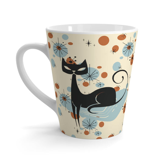 Kate McEnroe New York Retro Atomic Cat Latte Mug, Mid Century Modern Kitchenware, MCM Starburst Coffee Cup, Vintage Style Drinkware Mug 12oz 80894656904421399845