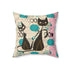 Kate McEnroe New York Retro Atomic Cat Mid Century Modern Throw Pillow, Geometric Pink Turquoise and Black MCM CushionThrow Pillows25632134973927490171