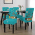 Kate McEnroe New York Retro Atomic Cat Mid Century Modern Turquoise Dining Chair CoversChair SlipcoversD3231154