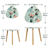 Kate McEnroe New York Retro Atomic Cat Nesting Tables, Mid Century Modern Boomerang Starburst, Teal Coral Space Age FurnitureNesting TablesQqtSajbqpY