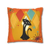 Kate McEnroe New York Retro Atomic Cat Pillow Cover, Mid Century Modern Orange, Teal, Yellow Cushion Covers, MCM Pillow CaseThrow Pillow Covers19956635469152840928