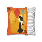 Kate McEnroe New York Retro Atomic Cat Pillow Cover, Mid Century Modern Orange, Teal, Yellow Cushion Covers, MCM Pillow CaseThrow Pillow Covers19956635469152840928