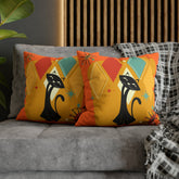 Kate McEnroe New York Retro Atomic Cat Pillow Cover, Mid Century Modern Orange, Teal, Yellow Cushion Covers, MCM Pillow CaseThrow Pillow Covers19956635469152840928