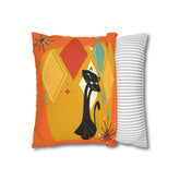 Kate McEnroe New York Retro Atomic Cat Pillow Cover, Mid Century Modern Orange, Teal, Yellow Cushion Covers, MCM Pillow CaseThrow Pillow Covers19956635469152840928