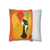 Kate McEnroe New York Retro Atomic Cat Pillow Cover, Mid Century Modern Orange, Teal, Yellow Cushion Covers, MCM Pillow CaseThrow Pillow Covers19956635469152840928