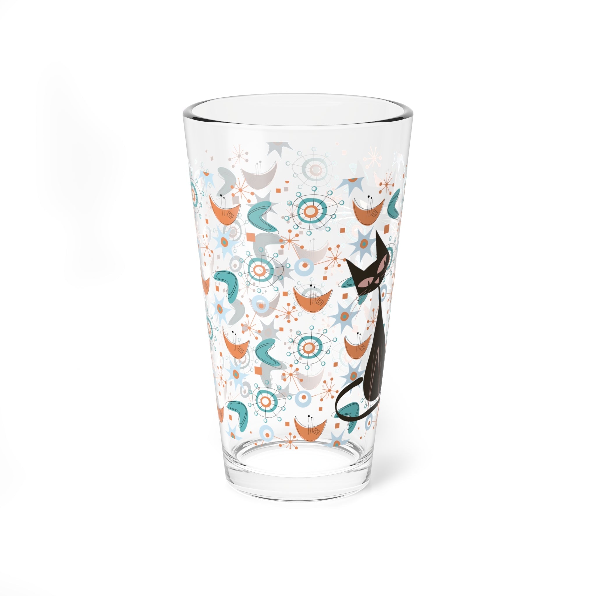 Kate McEnroe New York Retro Atomic Cat Pint Glass, Mid Century Modern Shaker, MCM Vintage Style DrinkwareMixing Glasses13769552167460602520