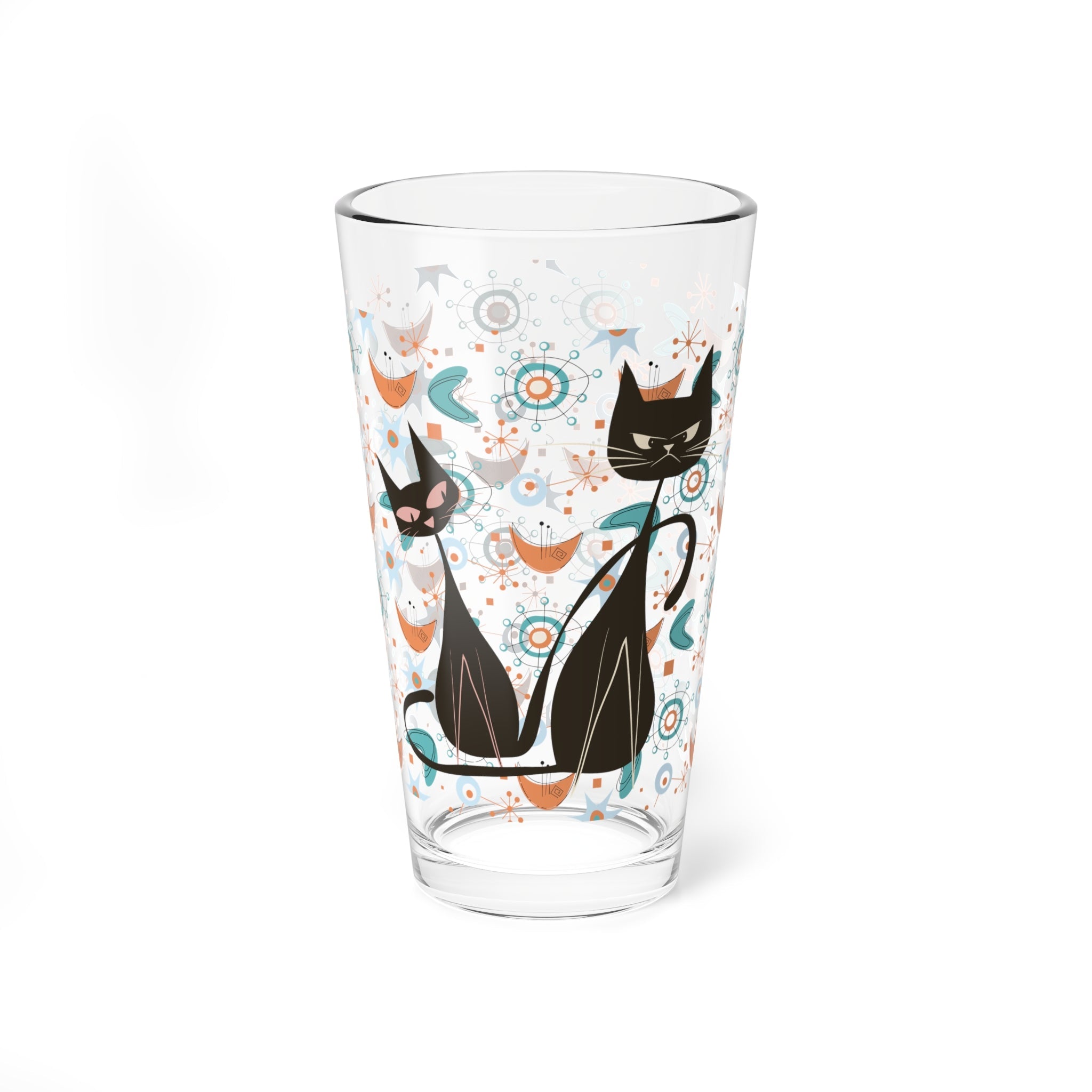 Kate McEnroe New York Retro Atomic Cat Pint Glass, Mid Century Modern Shaker, MCM Vintage Style DrinkwareMixing Glasses13769552167460602520