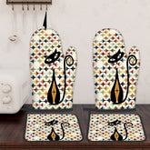 Kate McEnroe New York Retro Atomic Cat Scandinavian Geometric Oven Mitt Pot Holder SetOven Mitts & Pot Holder SetbhwpJVUxtK