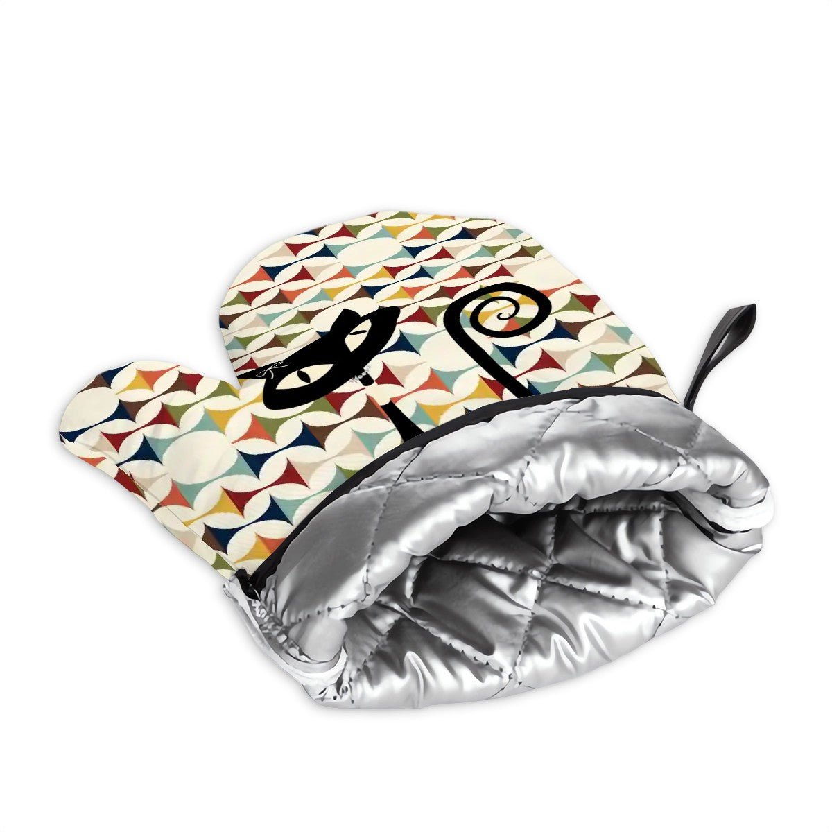 Kate McEnroe New York Retro Atomic Cat Scandinavian Geometric Oven Mitt Pot Holder SetOven Mitts &amp; Pot Holder SetbhwpJVUxtK