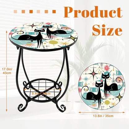 Kate McEnroe New York Retro Atomic Cat Starburst Mid Century Modern Outdoor Side TableGarden DecoriZVprJTv0Y