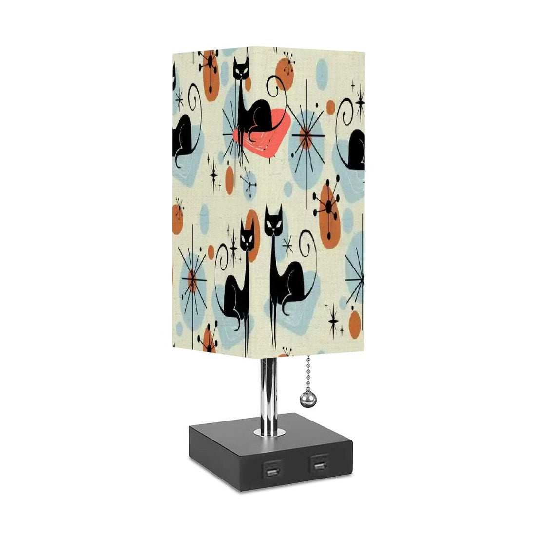 Kate McEnroe New York Retro Atomic Cat Table Lamp, Mid Century Modern Space Age Starburst Desk Lamp, Geometric Accent LightDesk LampsF3ZgsgImOK