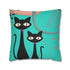 Kate McEnroe New York Retro Atomic Cat Throw Pillow Cover in Mid Century Modern Turquoise and PinkThrow Pillow Covers20386499625966845804