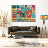 Kate McEnroe New York Retro Atomic Cat TV Mid Century Modern Amoeba Canvas Wall ArtCanvas Wall Art9192