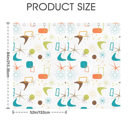 Kate McEnroe New York Retro Atomic Curtains, Mid Century Modern Boomerang Window DrapesWindow CurtainsD3370191