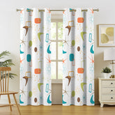 Kate McEnroe New York Retro Atomic Curtains, Mid Century Modern Boomerang Window DrapesWindow CurtainsD3370191