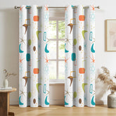 Kate McEnroe New York Retro Atomic Curtains, Mid Century Modern Boomerang Window DrapesWindow CurtainsD3370191