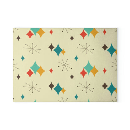 Kate McEnroe New York Retro Atomic Diamond Starburst Mid Century Glass Cutting BoardCutting BoardsGCB-ADS-001-8X11
