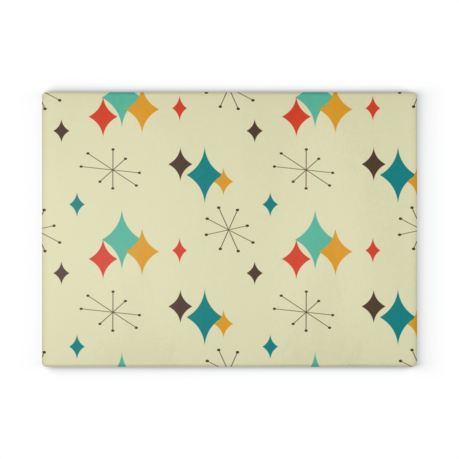 Kate McEnroe New York Retro Atomic Diamond Starburst Mid Century Glass Cutting BoardCutting BoardsGCB-ADS-001-8X11