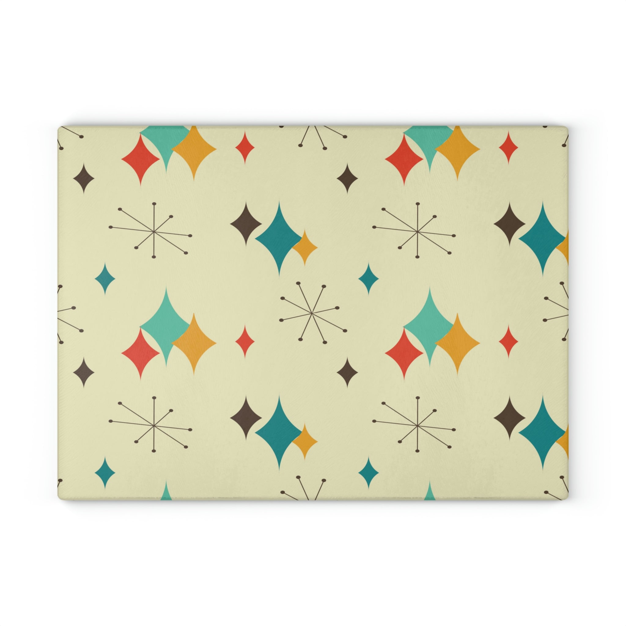 Kate McEnroe New York Retro Atomic Diamond Starburst Mid Century Glass Cutting BoardCutting BoardsGCB-ADS-001-8X11
