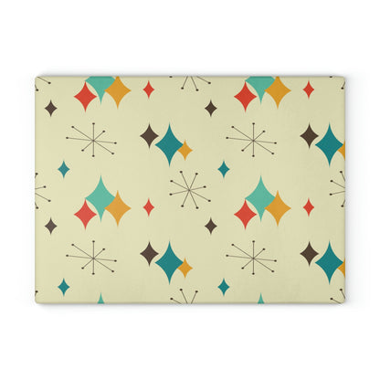 Kate McEnroe New York Retro Atomic Diamond Starburst Mid Century Glass Cutting BoardCutting BoardsGCB-ADS-001-8X11