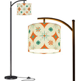 Kate McEnroe New York Retro Atomic Diamond Starburst Orange Teal Arc Floor LampArc Floor Lampsear9BtdswO