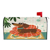 Kate McEnroe New York Retro Atomic Doxie Dog Mid Century Modern Dachshund Magnetic Mailbox CoverMailbox CoversjXsPwPkjCR