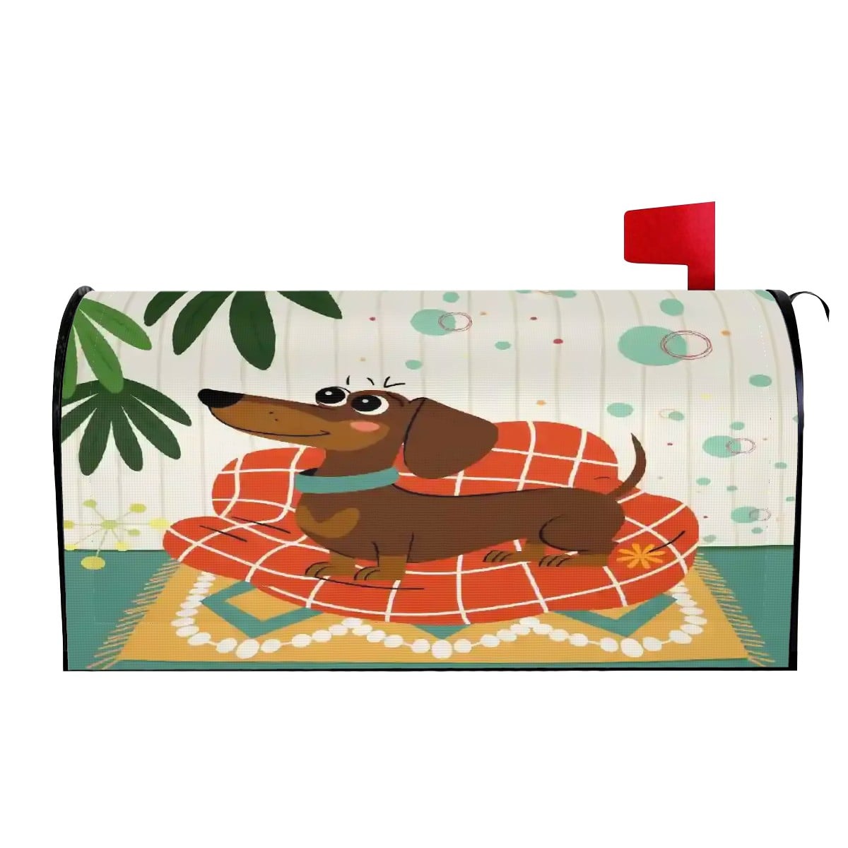 Kate McEnroe New York Retro Atomic Doxie Dog Mid Century Modern Dachshund Magnetic Mailbox CoverMailbox CoversjXsPwPkjCR