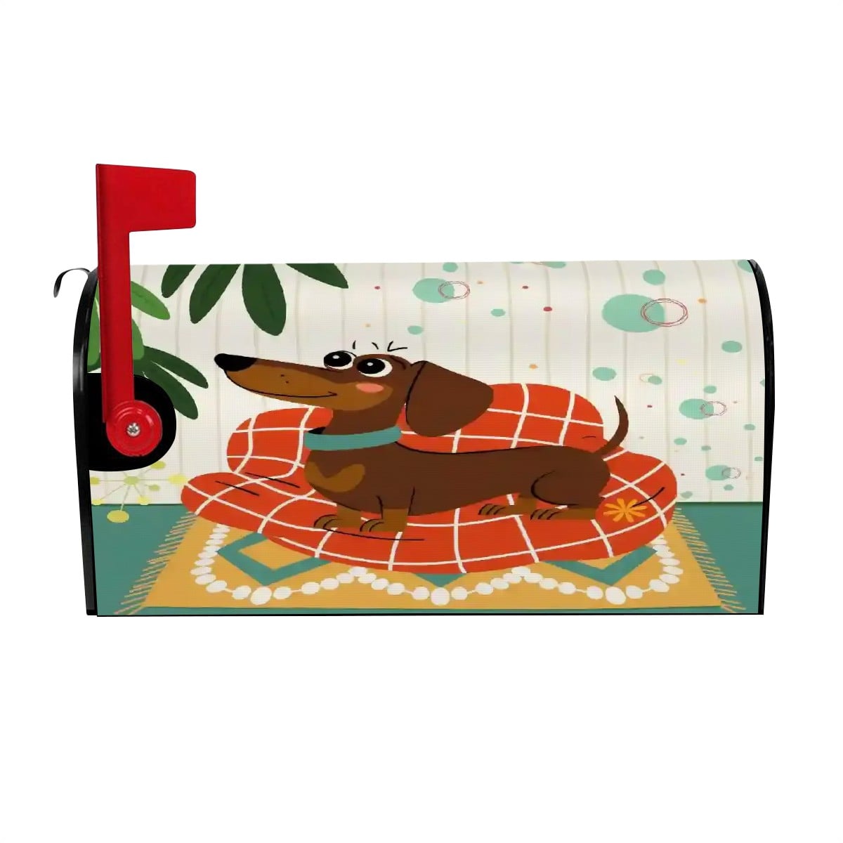 Kate McEnroe New York Retro Atomic Doxie Dog Mid Century Modern Dachshund Magnetic Mailbox CoverMailbox CoversjXsPwPkjCR