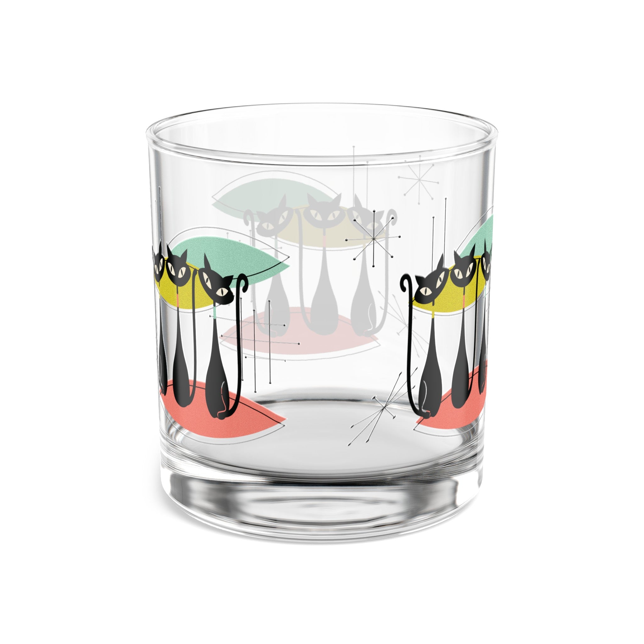 Kate McEnroe New York Retro Atomic Kitschy Cat Rocks Glass, MCM Glassware Gifts, Starburst Party Drinkware, Mid Century Modern Mixology, Atomic Era Cocktail GlassCocktail Glasses30620500494566892343