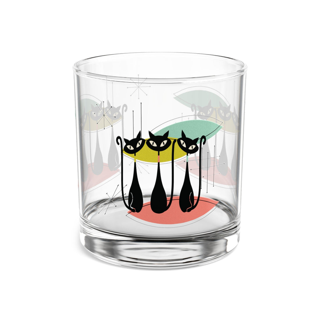 Kate McEnroe New York Retro Atomic Kitschy Cat Rocks Glass, MCM Glassware Gifts, Starburst Party Drinkware, Mid Century Modern Mixology, Atomic Era Cocktail GlassCocktail Glasses30620500494566892343