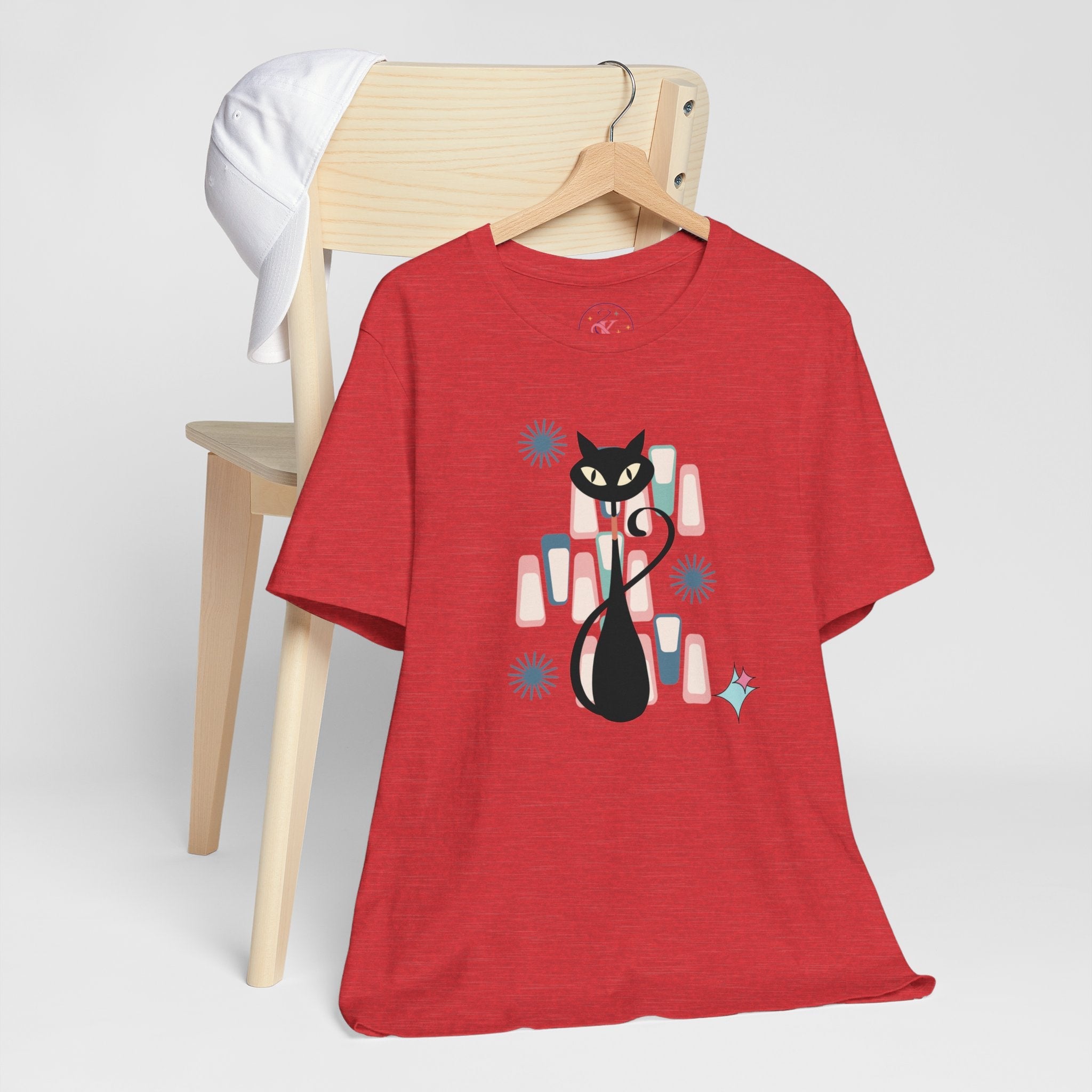 Kate McEnroe New York Retro Atomic Kitschy Cat Tee, Mid Century Modern Retro Geometric T - shirtT - Shirts12380841180756928222